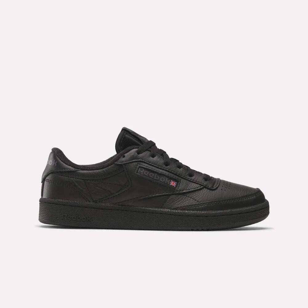 NEW REEBOK men's club c 85 shoes in black/charcoal